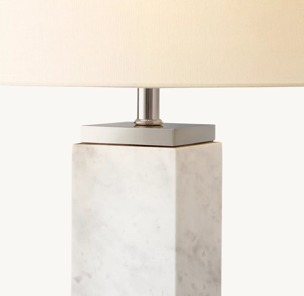 SQUARE COLUMN MARBLE TABLE LAMP - Image 1