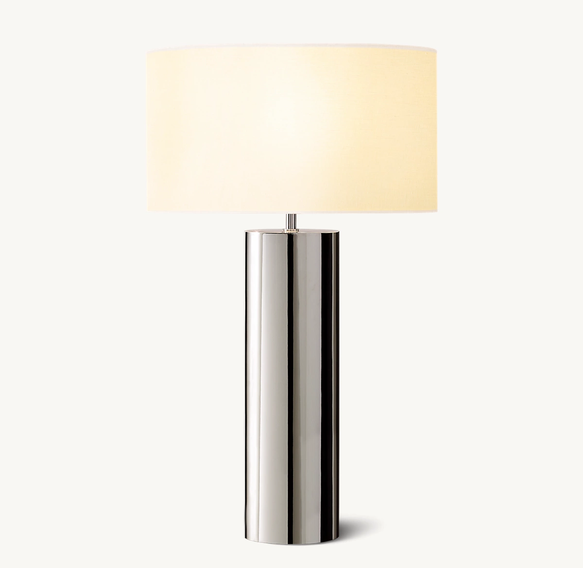 Sarezzo Metal Cylindrical Table Lamp - Polished Nickel
