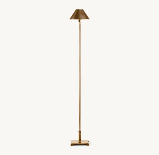 PETITE CANDLESTICK METAL SHADE FLOOR LAMP