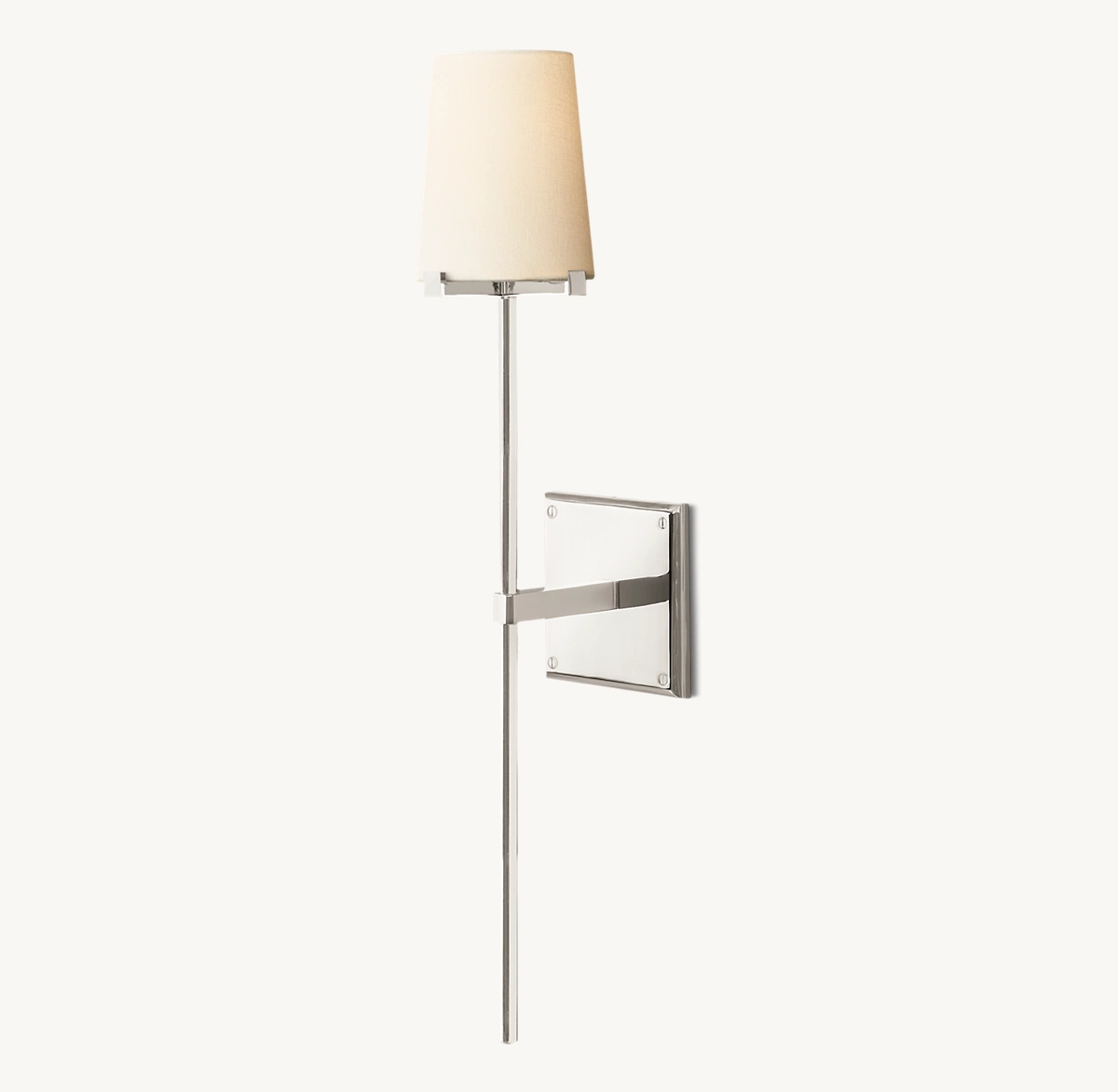 PAUILLAC FABRIC SHADE TORCH SCONCE - Polished Nickel