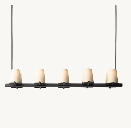 PAUILLAC FABRIC SHADE LINEAR CHANDELIER 49