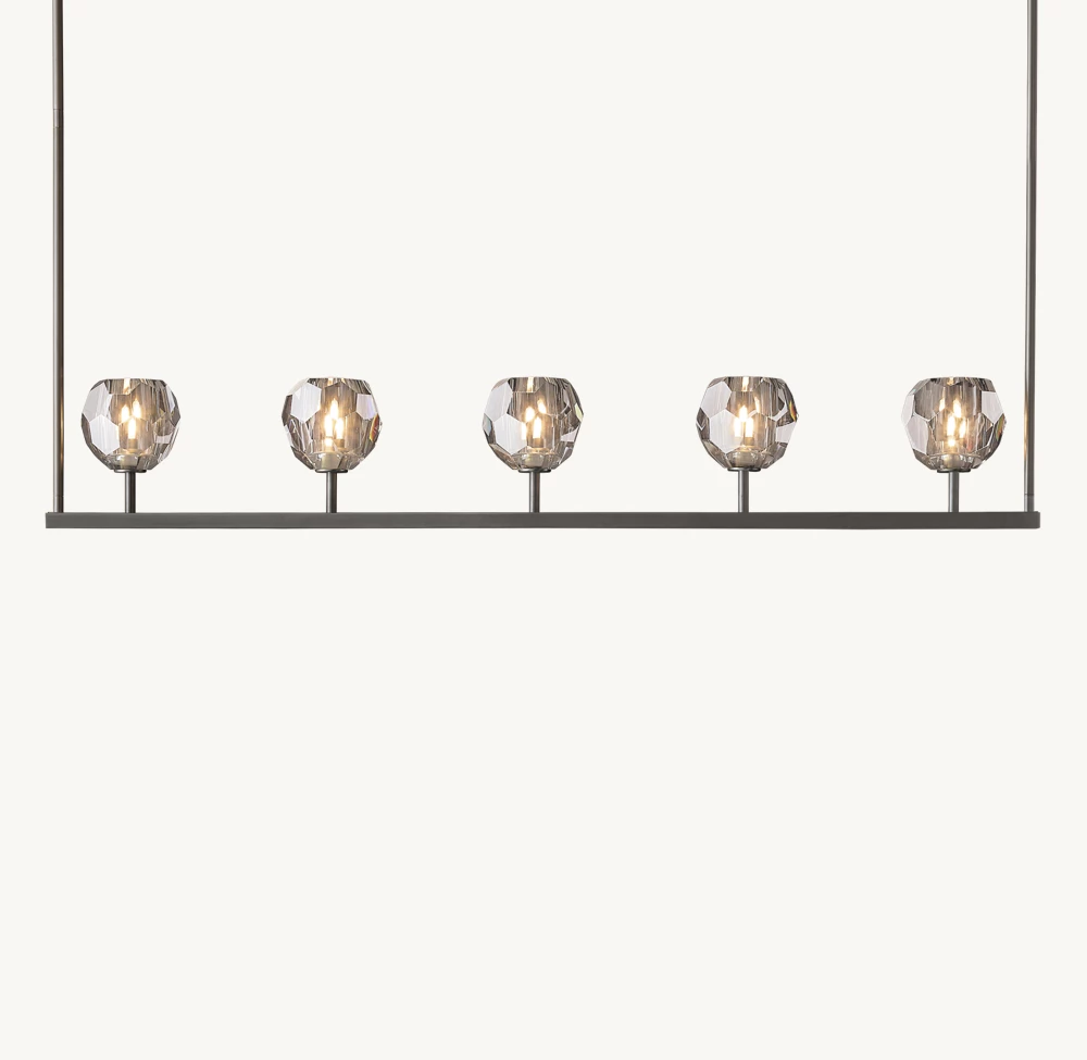 BOULE DE CRISTAL SMOKE GLASS LINEAR CHANDELIER 48