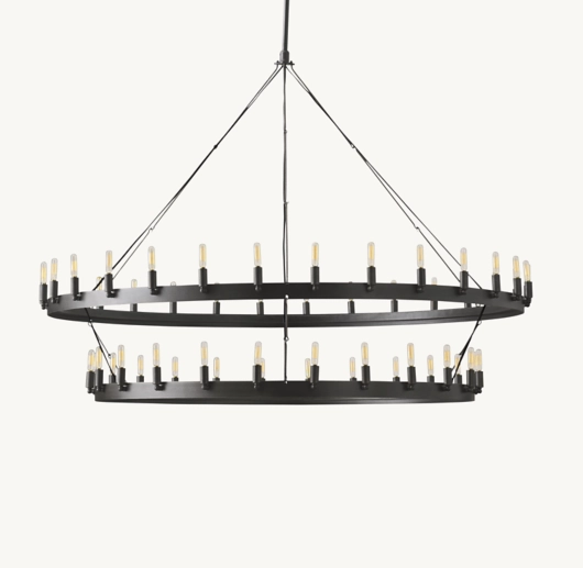 CAMINO VINTAGE FILAMENT TWO-TIER CHANDELIER 63