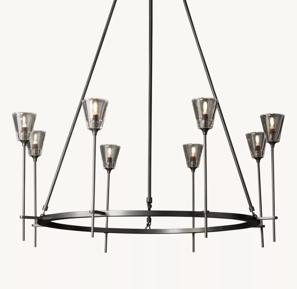 TORCHE DE VERRE ROUND CHANDELIER 46