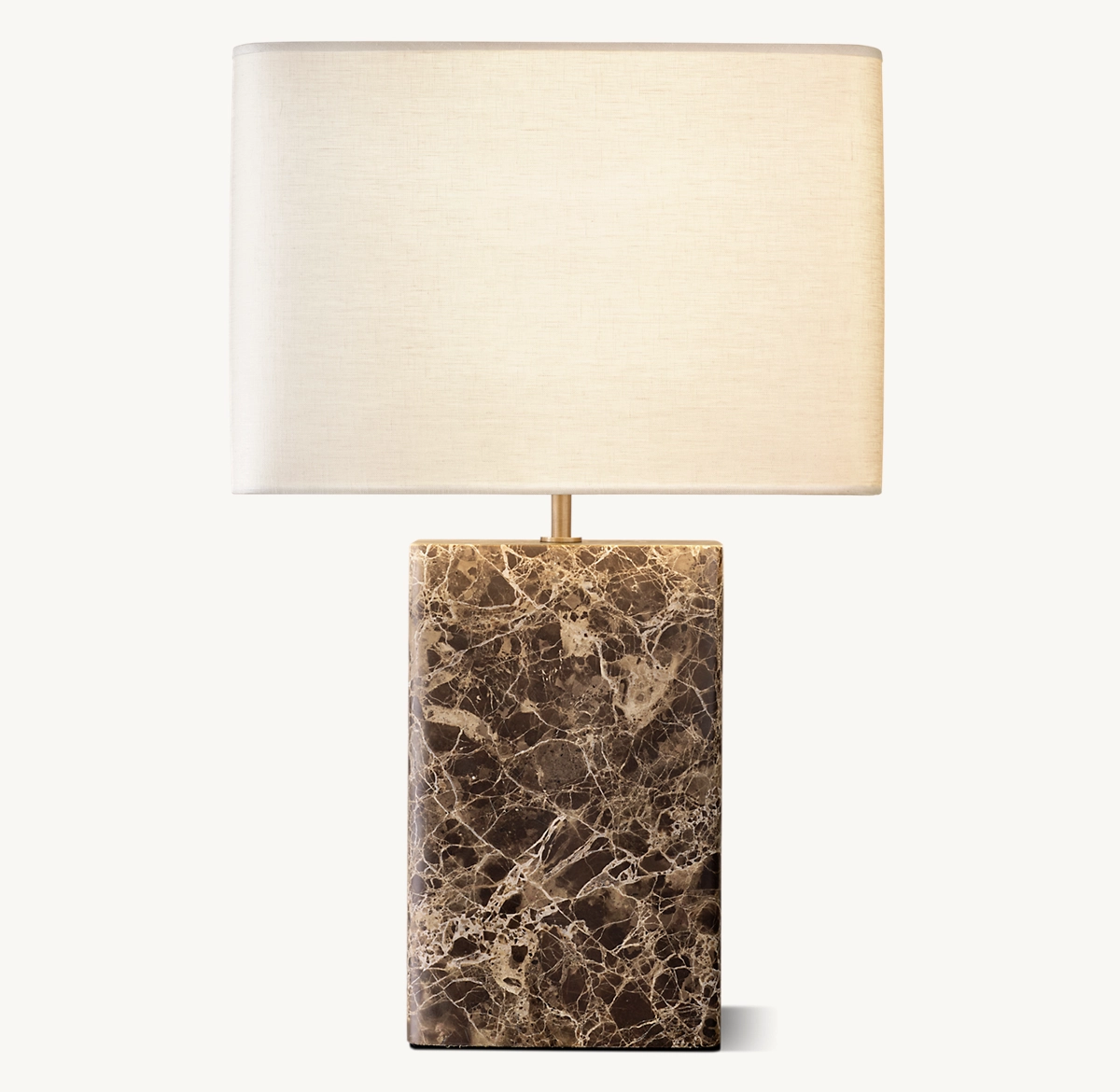 Tallado Emperador Rectangular Table Lamp - White