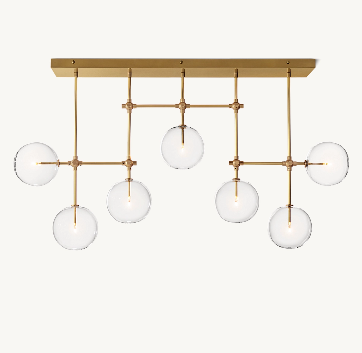 GLASS GLOBE MOBILE LINEAR CHANDELIER 60