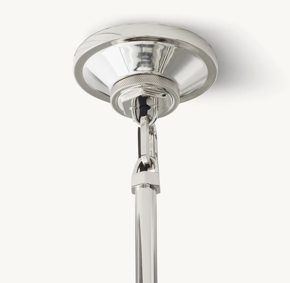 MACHINIST MILK GLASS CLOCHE PENDANT - Image 1