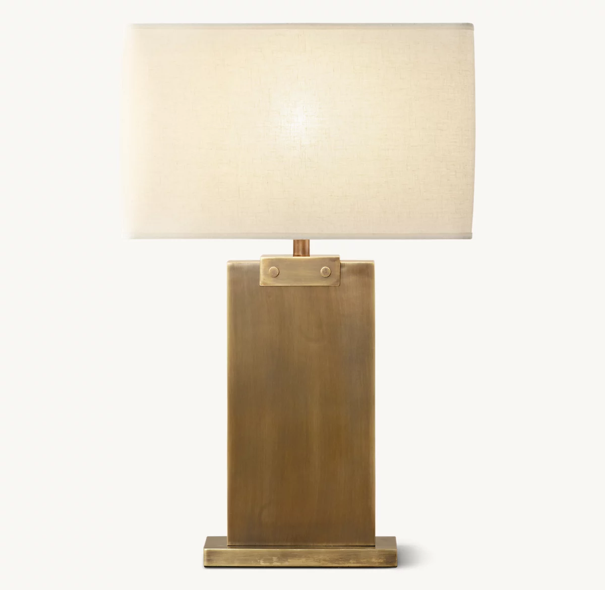 RECTANGULAR COLUMN TABLE LAMP - Vintage Brass