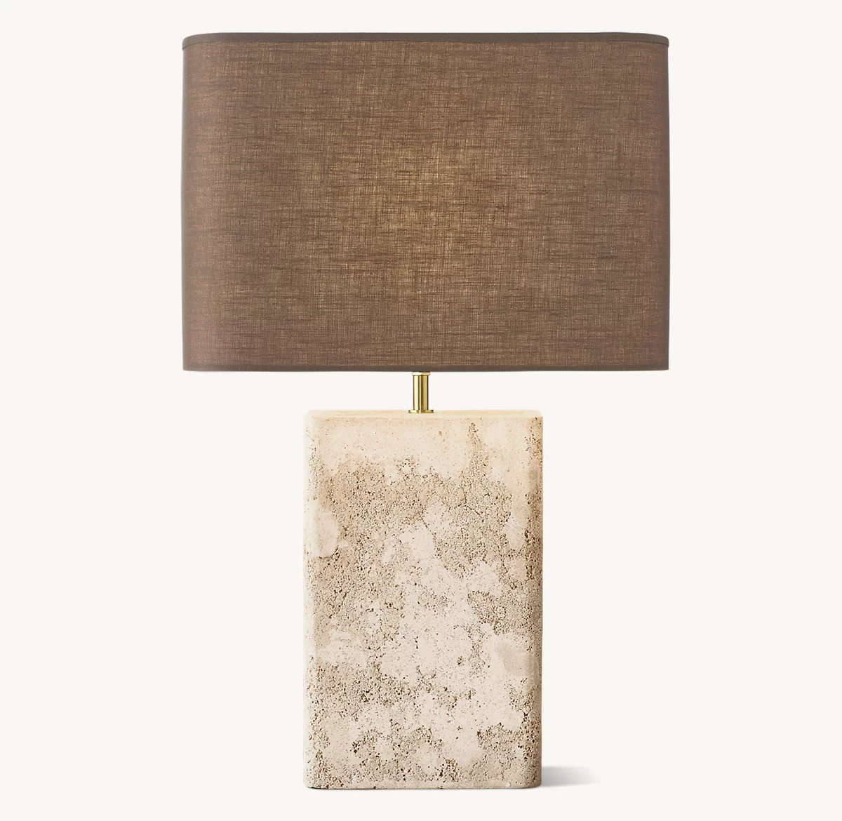 TALLADO TIZIANO TRAVERTINE RECTANGULAR TABLE LAMP - Mochaccino