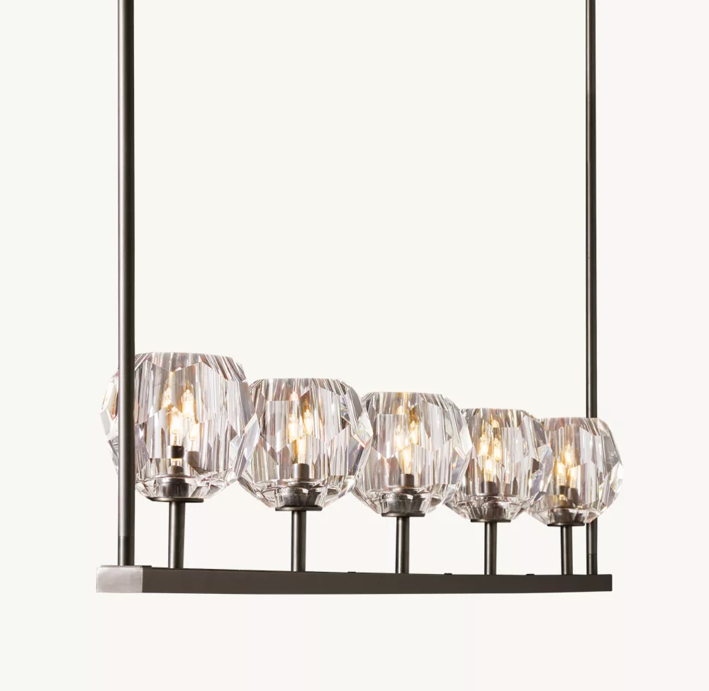 BOULE DE CRISTAL CLEAR GLASS LINEAR CHANDELIER 60