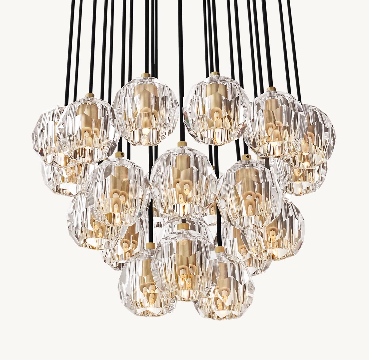 BOULE DE CRISTAL CLEAR GLASS ROUND CLUSTER CHANDELIER 24