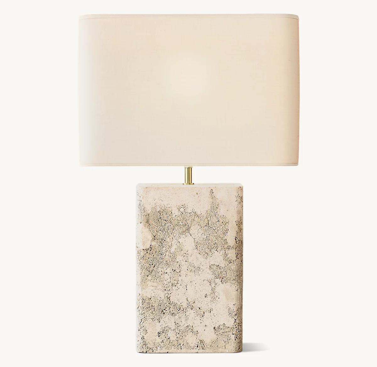 TALLADO TIZIANO TRAVERTINE RECTANGULAR TABLE LAMP - White