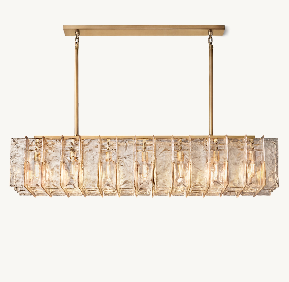 LATTICE SMOKE GLASS LINEAR CHANDELIER 67