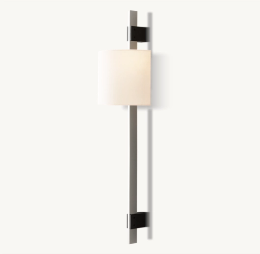 VELA RECTANGULAR BAR SCONCE - ROUND SHADE