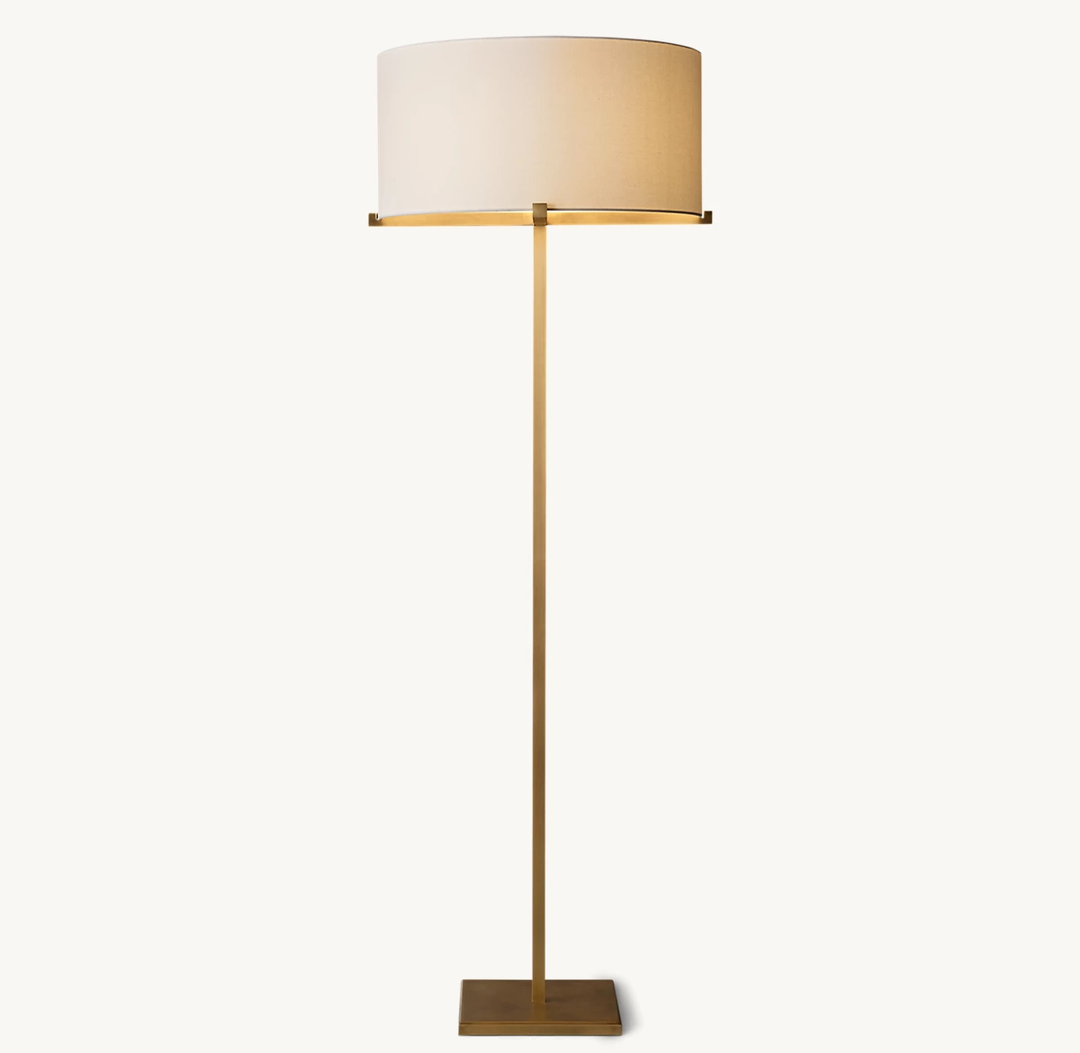PAUILLAC DRUM SHADE FLOOR LAMP - Lacquered Burnished Brass