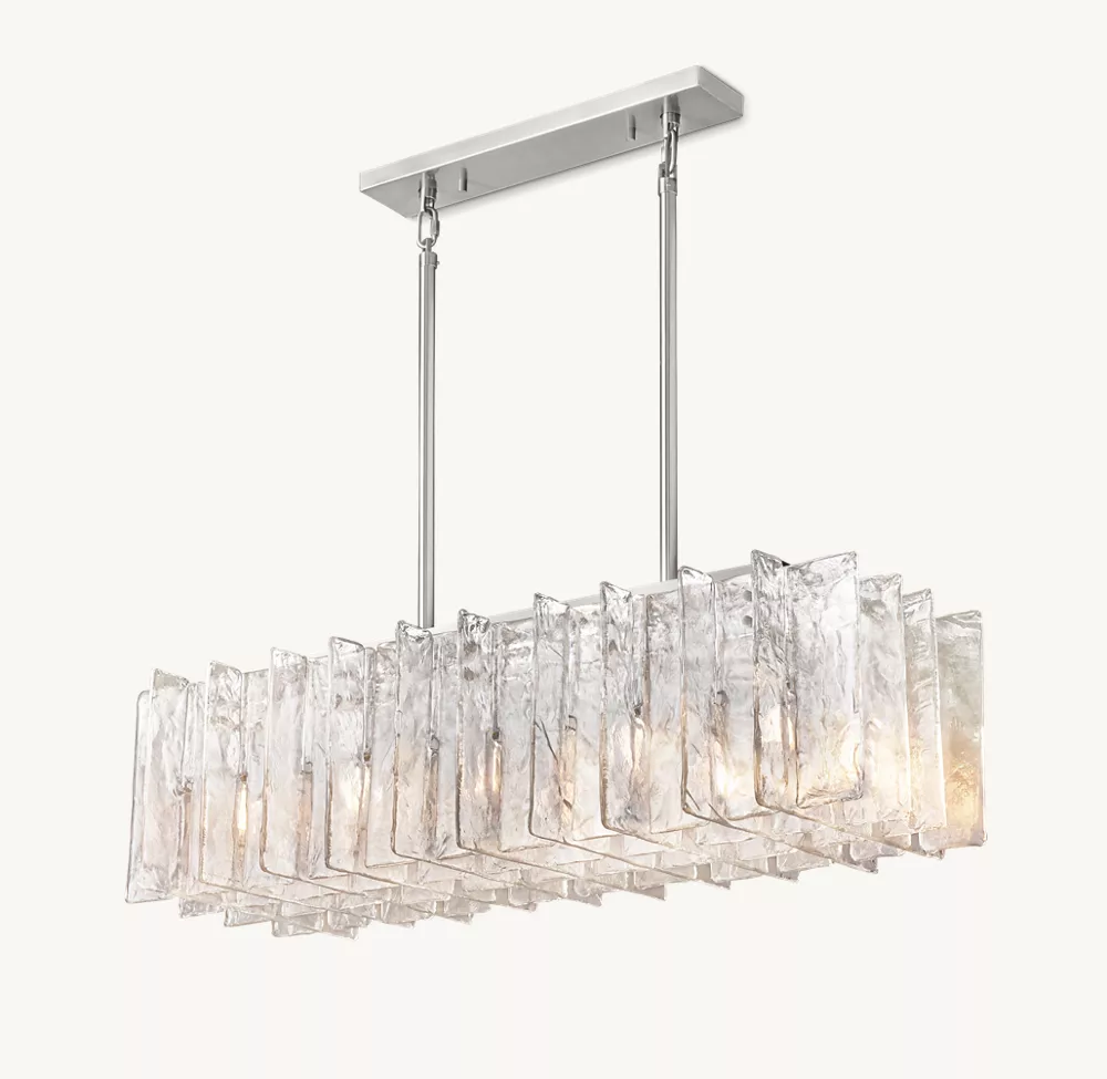LATTICE CLEAR GLASS RECTANGULAR CHANDELIER 49