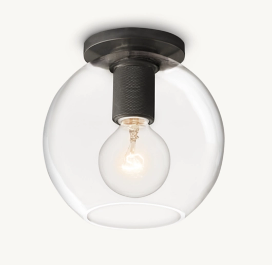 UTILITAIRE GLOBE SHADE FLUSHMOUNT