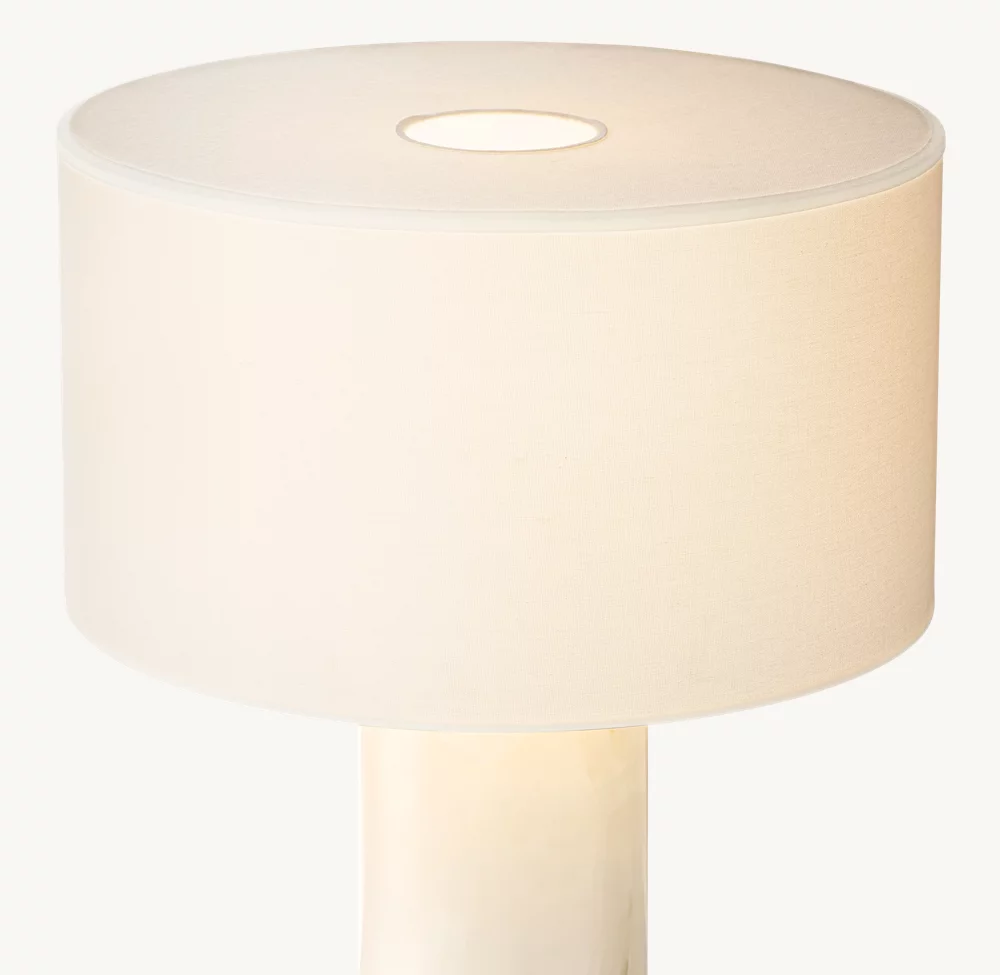 Sarezzo Cylindrical Stone Table Lamp - Image 1