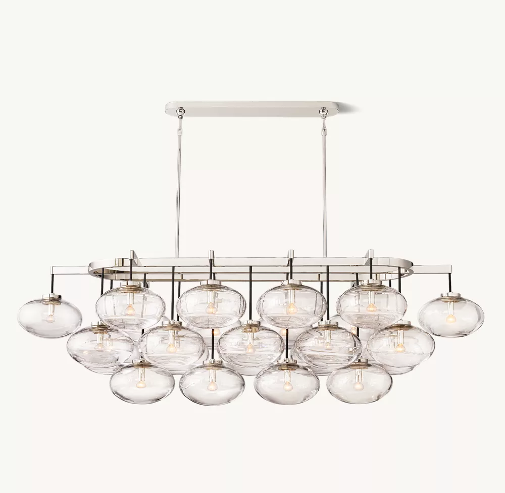 CABRETTE CLEAR GLASS LINEAR CHANDELIER 72
