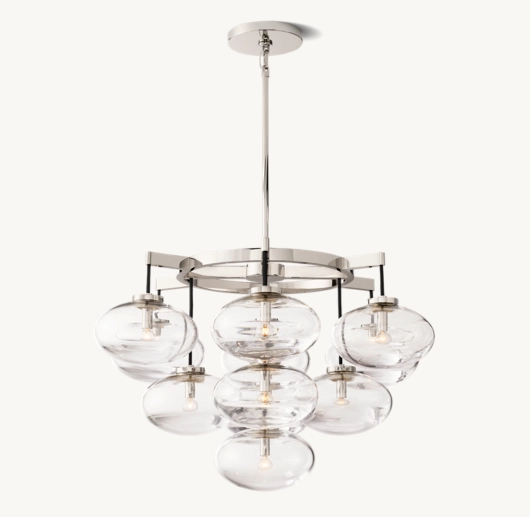CABRETTE CLEAR GLASS ROUND CHANDELIER 36