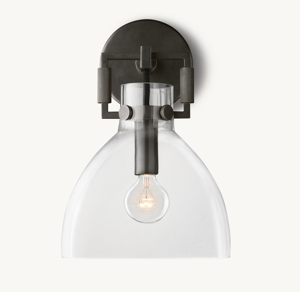 MACHINIST GLASS CLOCHE SCONCE 8