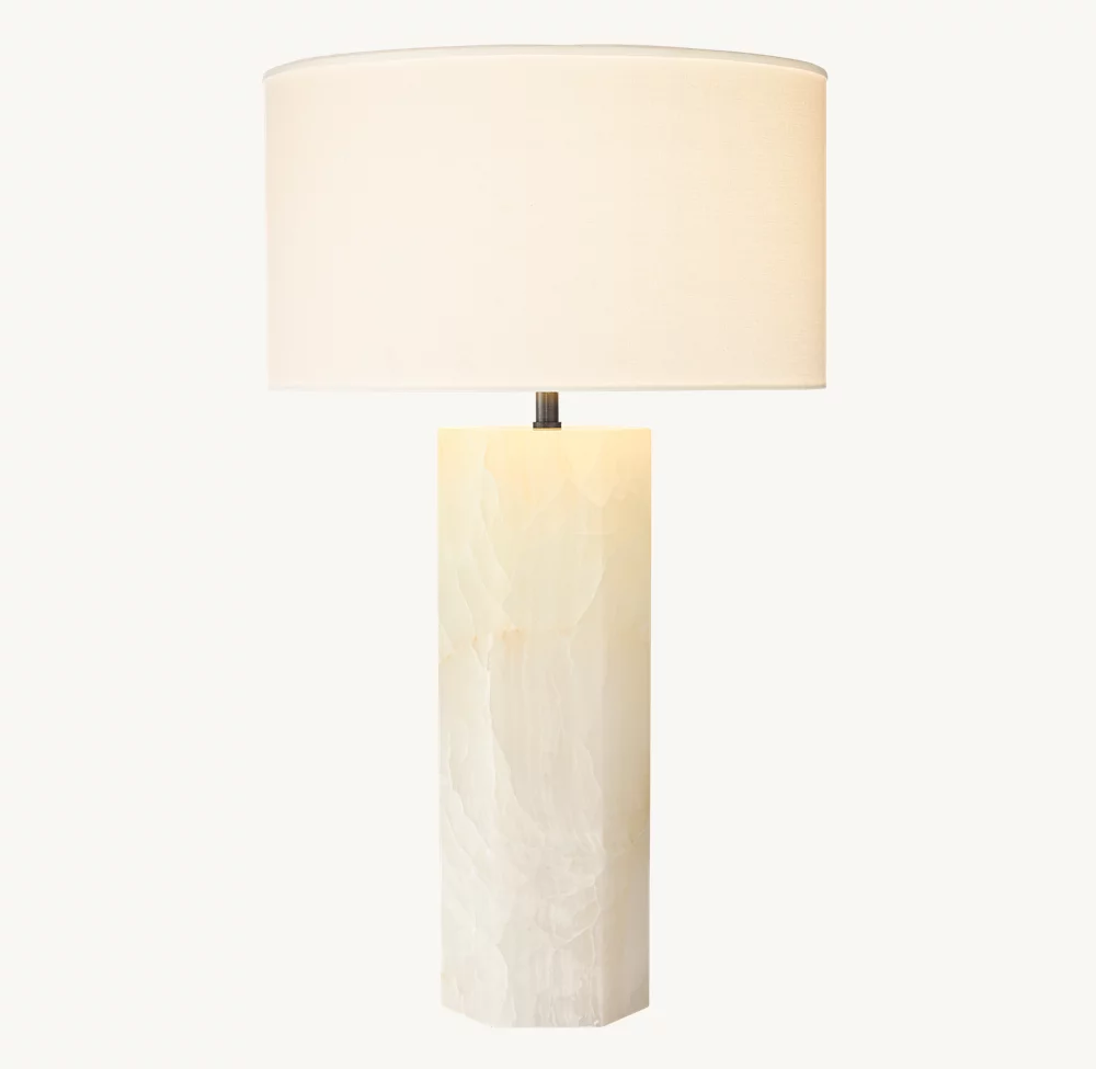 Sarezzo Hexagonal Stone Table Lamp