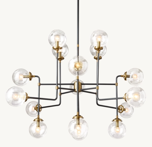 BISTRO GLOBE CLEAR GLASS CHANDELIER 56