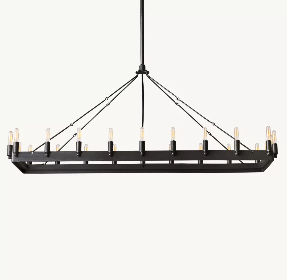 CAMINO VINTAGE FILAMENT RECTANGULAR CHANDELIER 52
