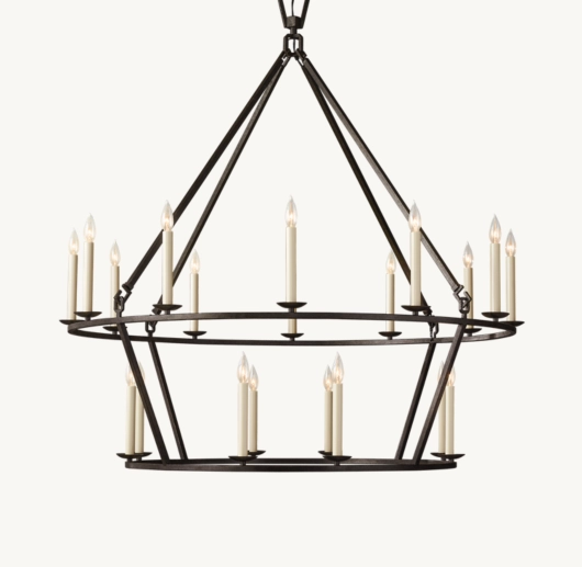 19TH C. ENGLISH OPENWORK TWO-TIER ROUND CHANDELIER 50