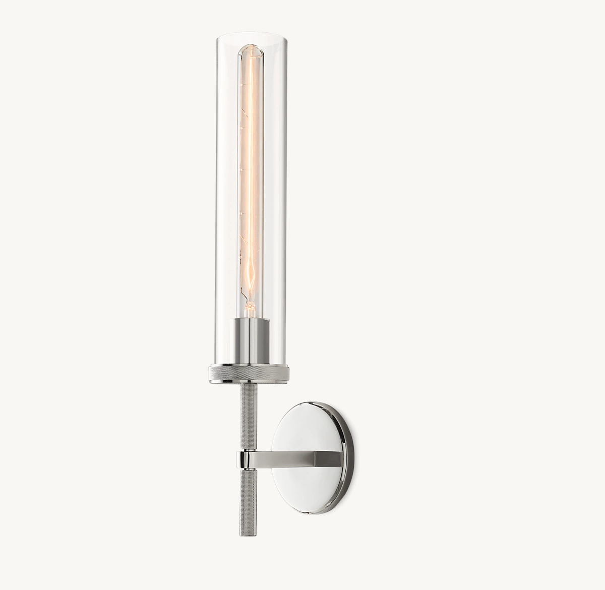 LAMBETH KNURLED GRAND SCONCE - Polished Nickel
