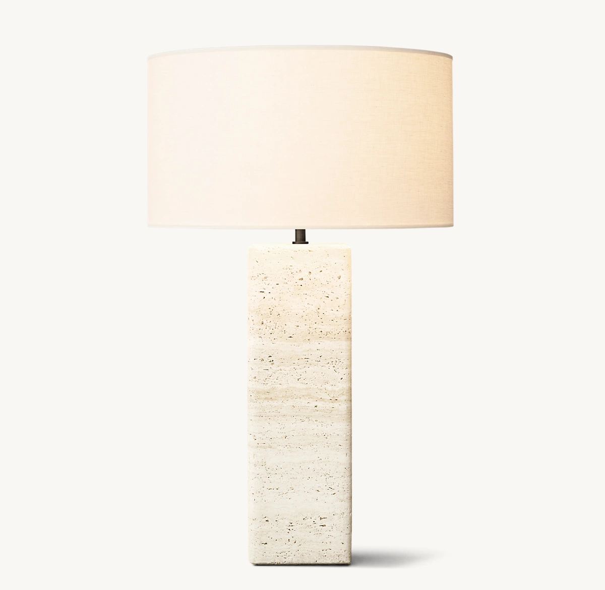 SAREZZO STONE SQUARE TABLE LAMP - Travertine