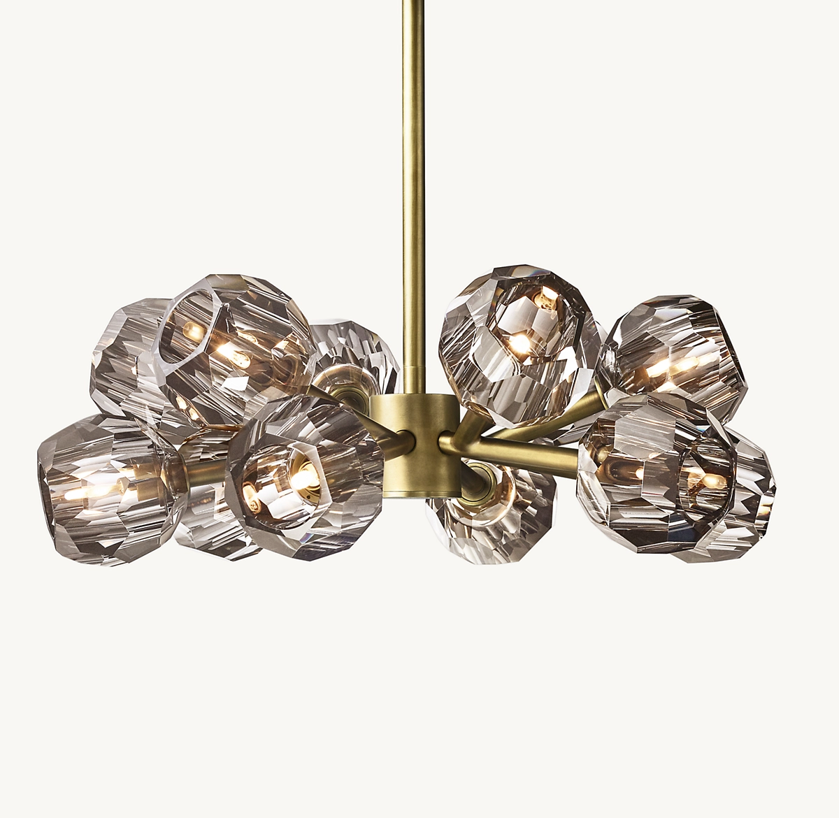 BOULE DE CRISTAL SMOKE GLASS ROUND CHANDELIER 24