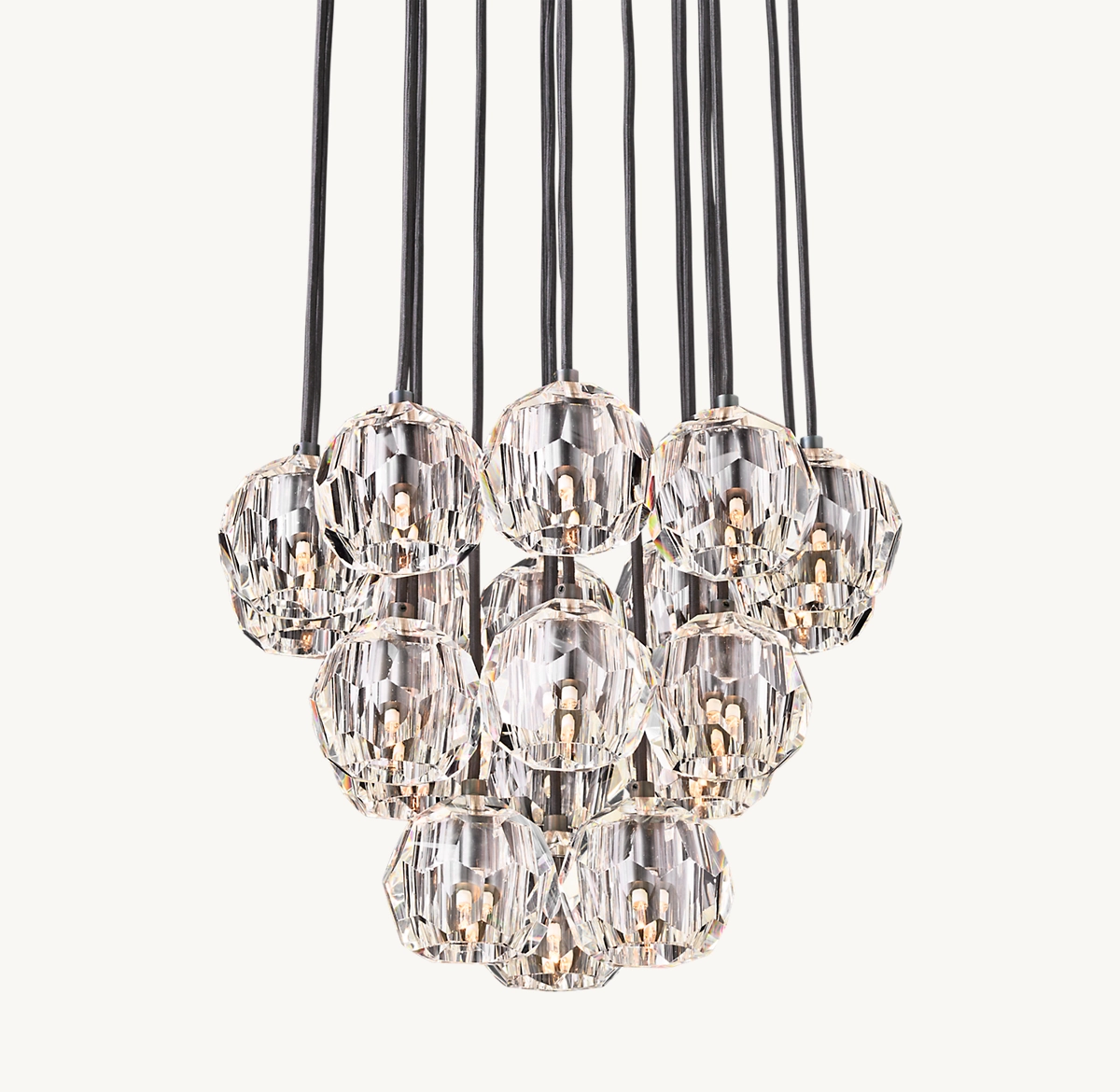 BOULE DE CRISTAL CLEAR GLASS ROUND CLUSTER CHANDELIER 19