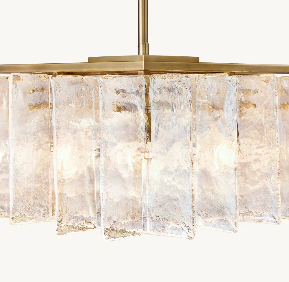 LATTICE CLEAR GLASS RECTANGULAR CHANDELIER 49