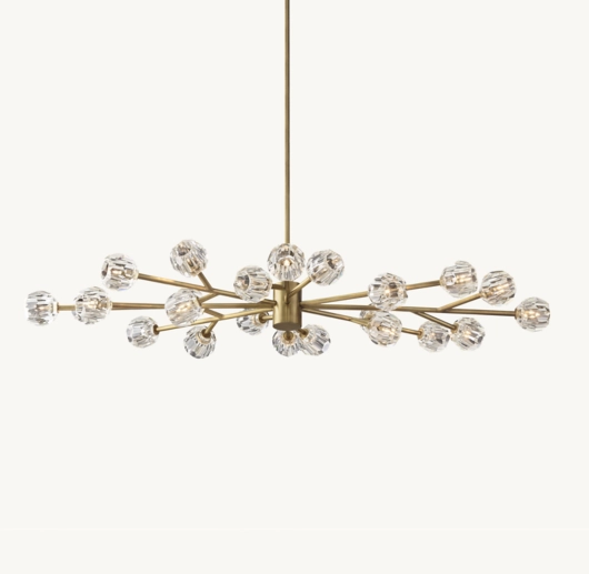 BOULE DE CRISTAL CLEAR GLASS OVAL CHANDELIER 72