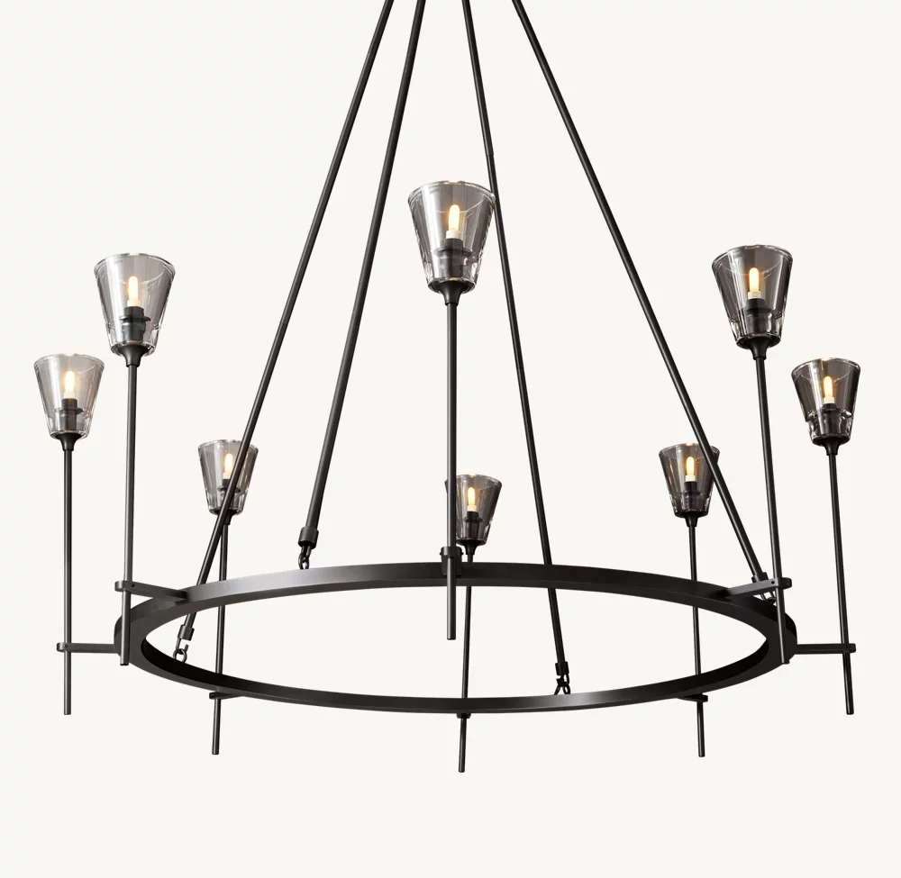 TORCHE DE VERRE ROUND CHANDELIER 46