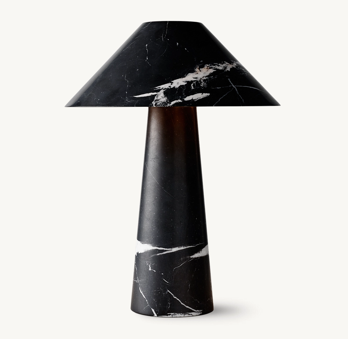 MYCENA STONE TABLE LAMP - Black Marquina