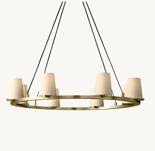 PAUILLAC FABRIC SHADE ROUND CHANDELIER 36