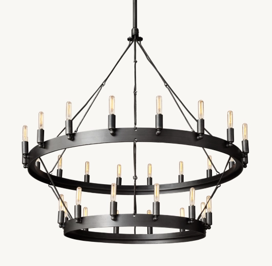 CAMINO VINTAGE FILAMENT TWO-TIER CHANDELIER 38