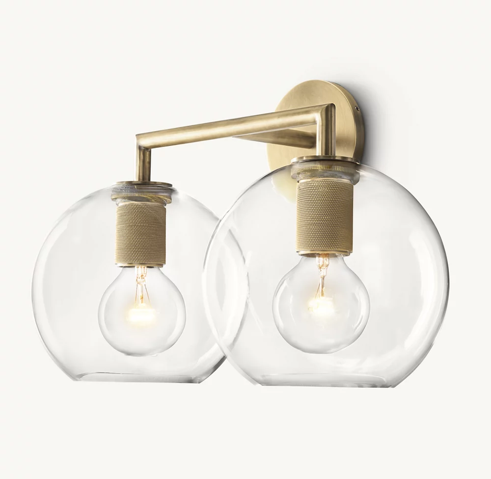 UTILITAIRE GLOBE SHADE DOUBLE SCONCE - Image 1