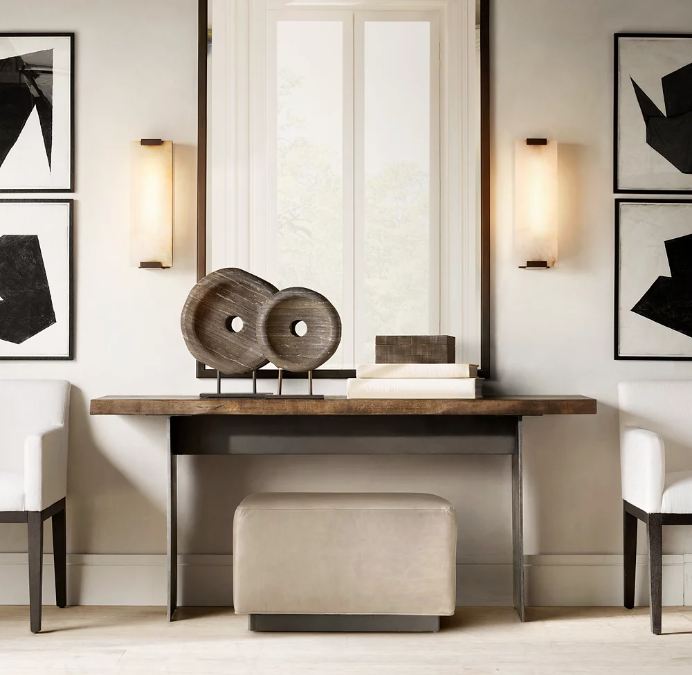 HAND-CARVED ALABASTER GRAND SCONCE - Image 5