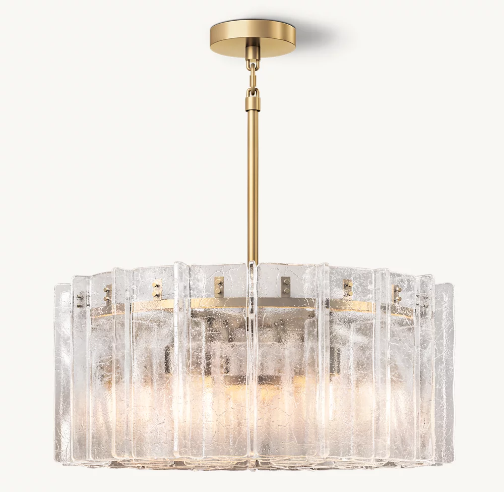 LATTICE CLEAR GLASS ROUND CHANDELIER 37