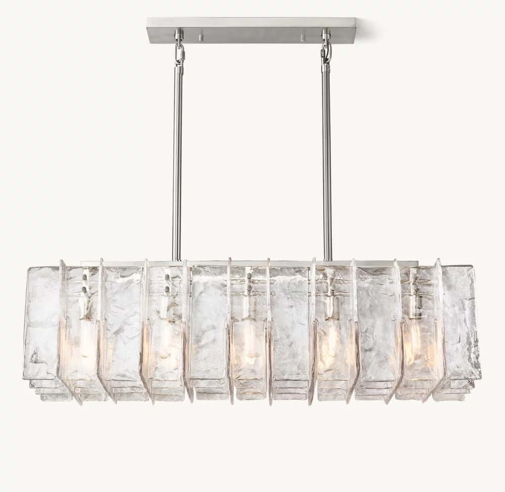 LATTICE CLEAR GLASS RECTANGULAR CHANDELIER 49