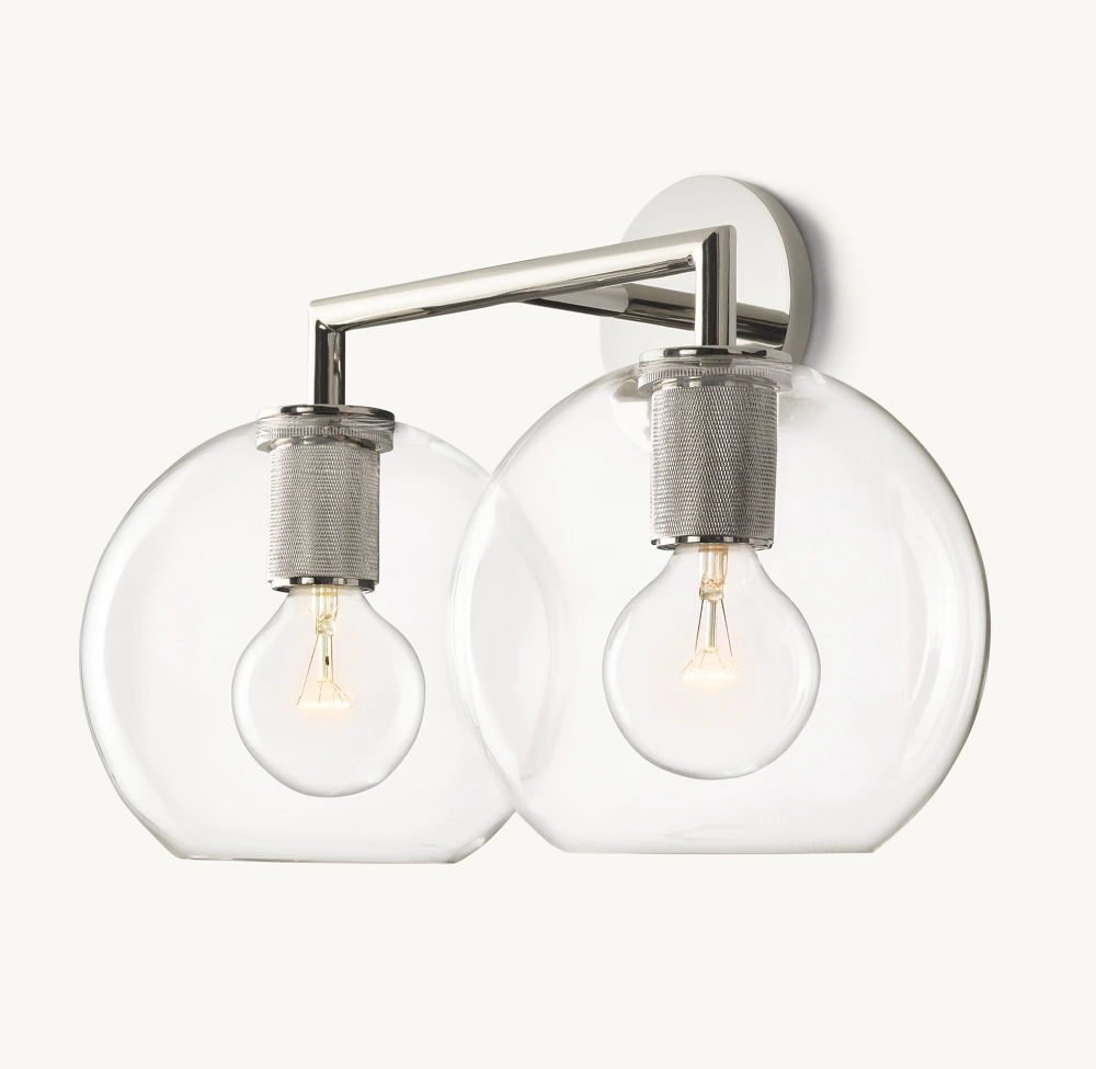 UTILITAIRE GLOBE SHADE DOUBLE SCONCE - Image 1