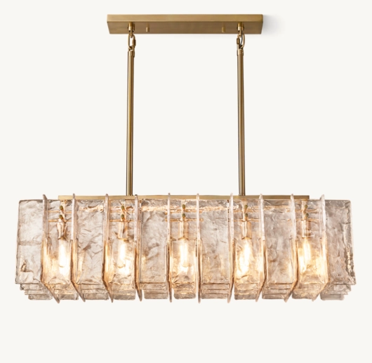 LATTICE SMOKE GLASS LINEAR CHANDELIER 49