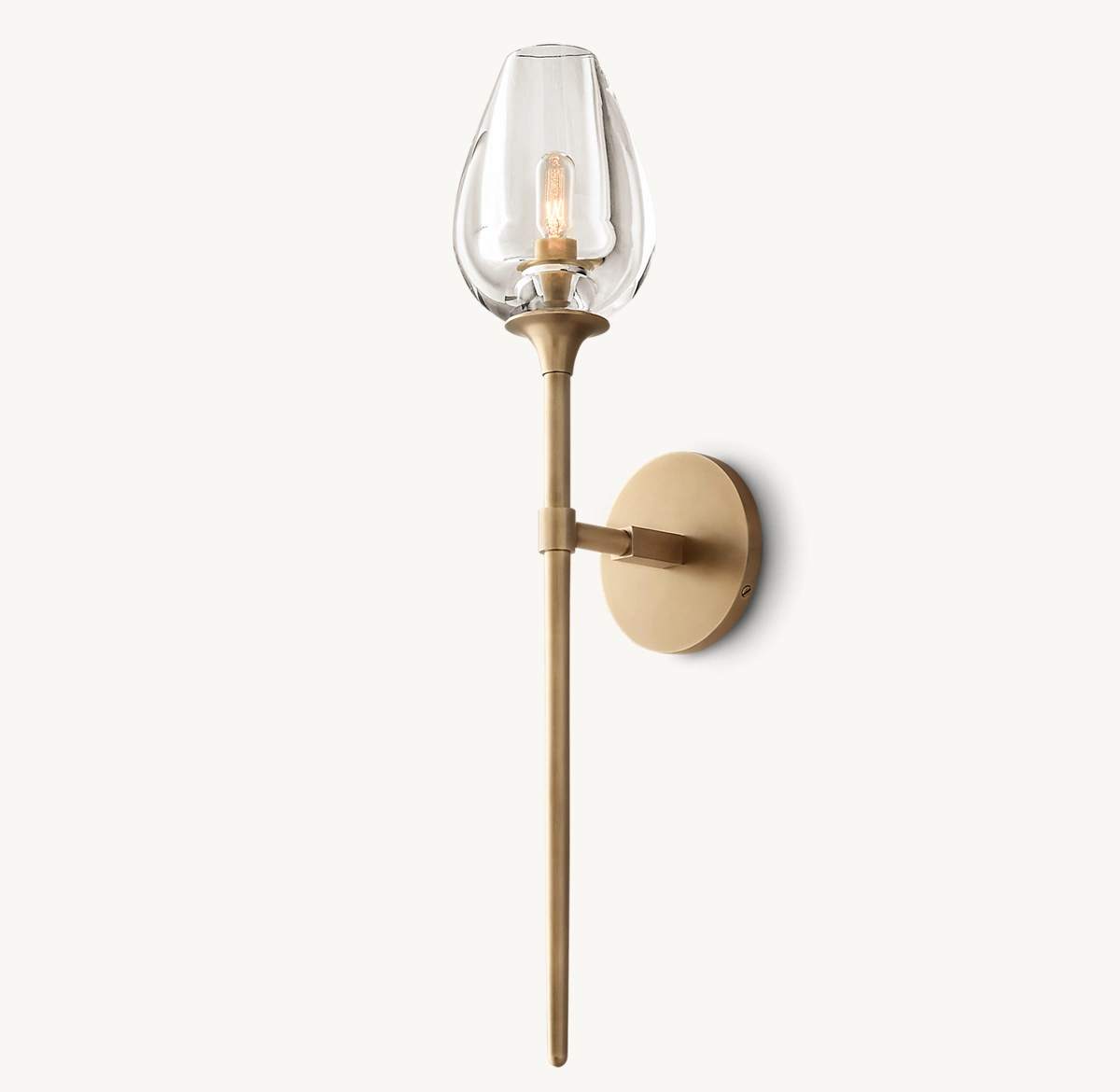 TULIP GRAND SCONCE - Natural Brass