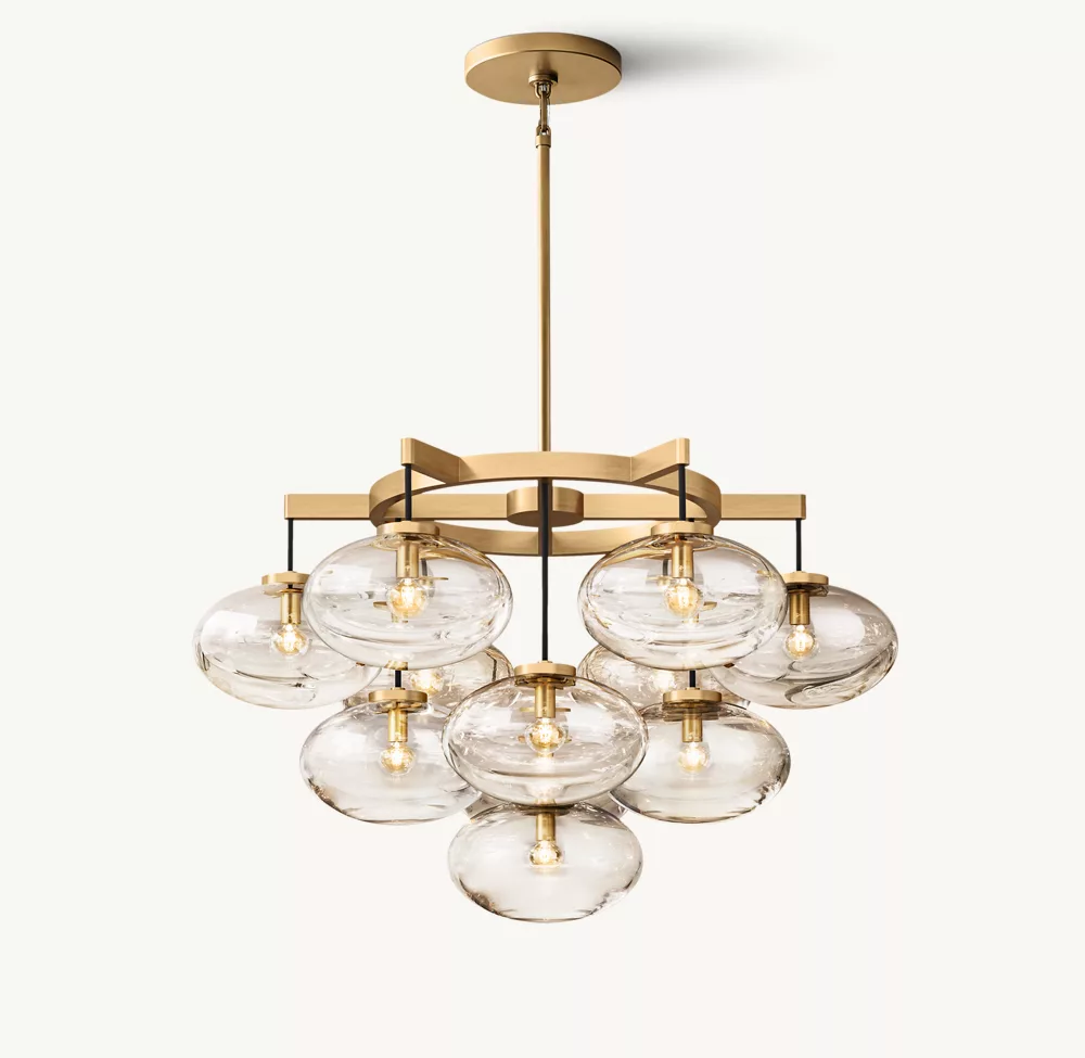 CABRETTE CLEAR GLASS ROUND CHANDELIER 36