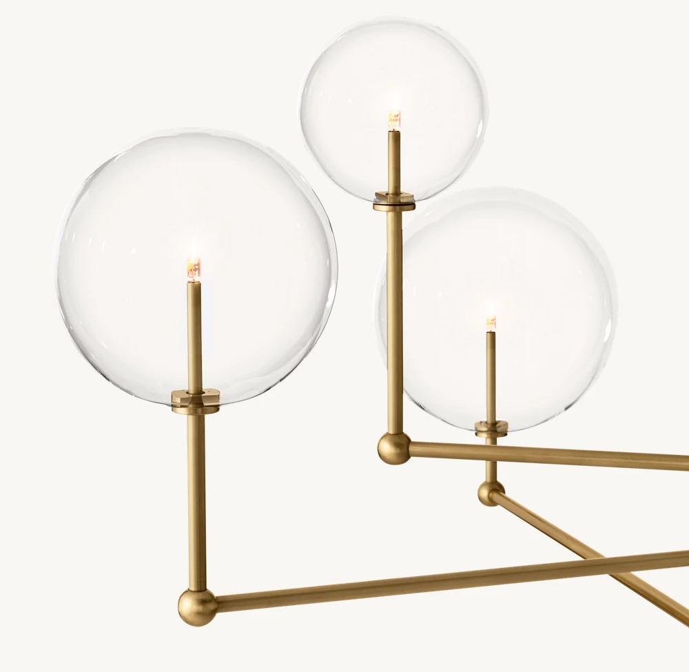 GLASS GLOBE MOBILE THREE-ARM CHANDELIER 46