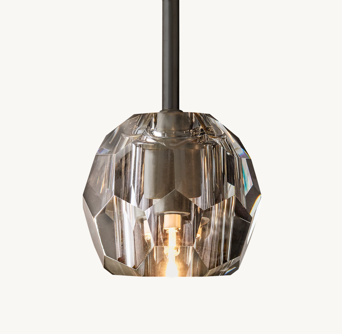 BOULE DE CRISTAL SMOKE GLASS ROD PENDANT - Bronze