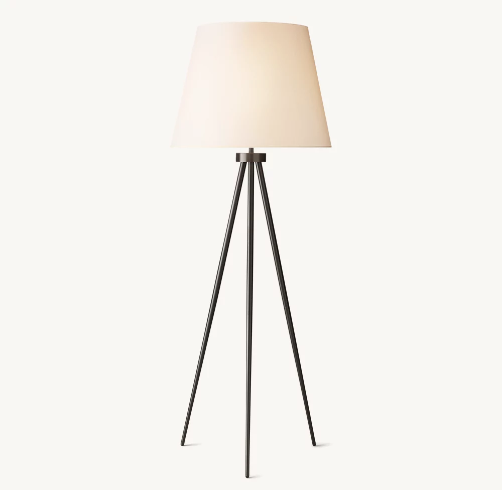 REED WHITE LINEN SHADE FLOOR LAMP - Image 1